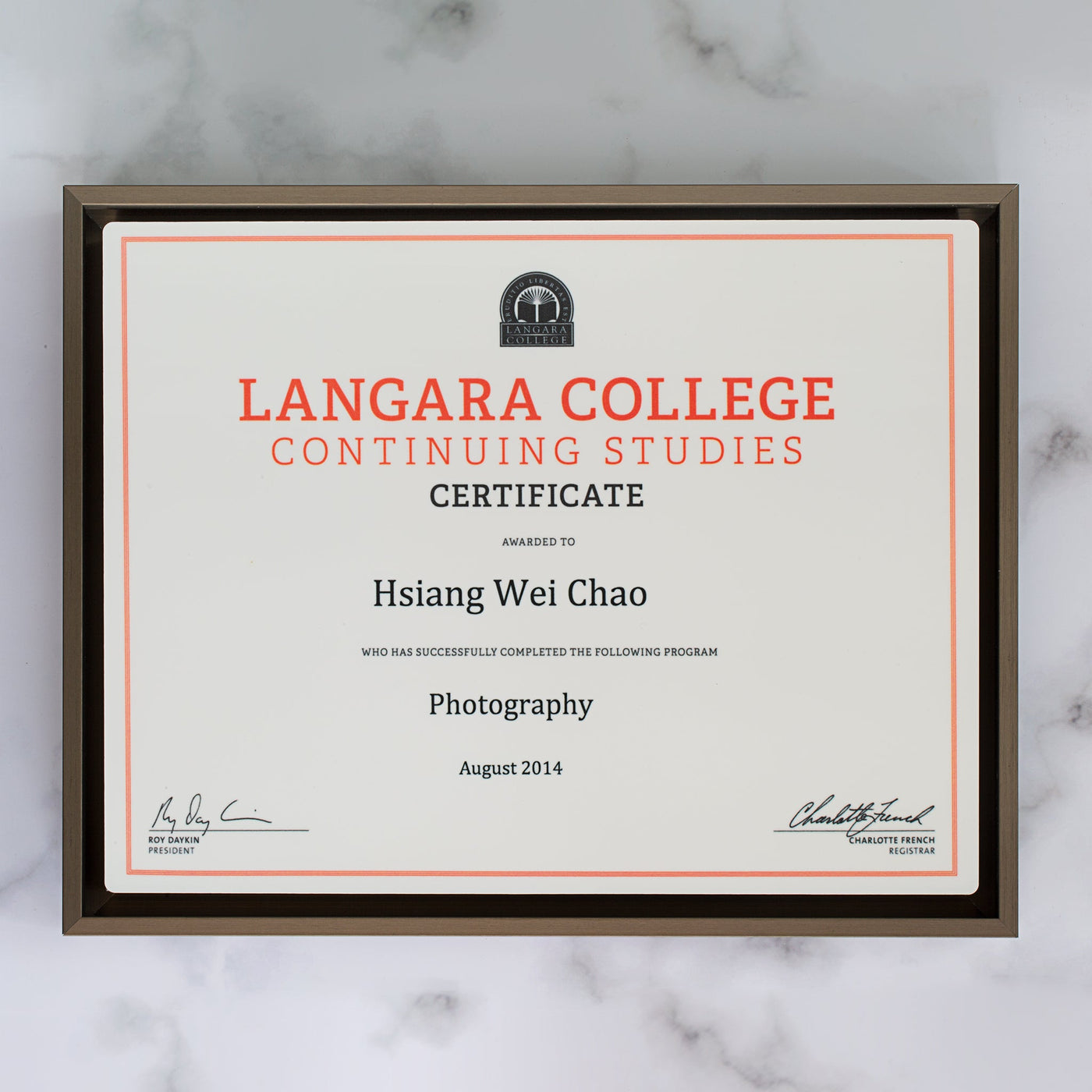 Awards Certificate Graphic Work Printed within 12 x 8" (30.5 x 20.3cm)